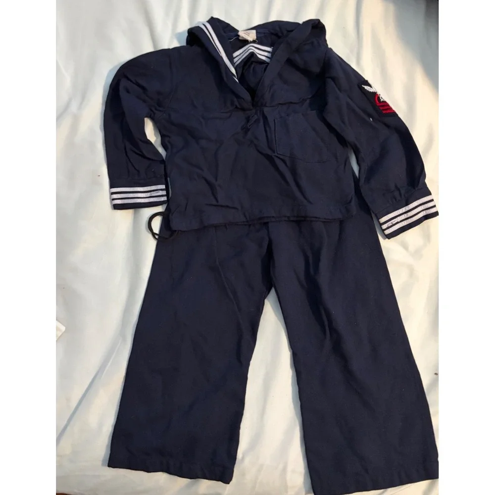 Gentry Sailor Costume Set Nautical Navy Blue Striped Patch Large